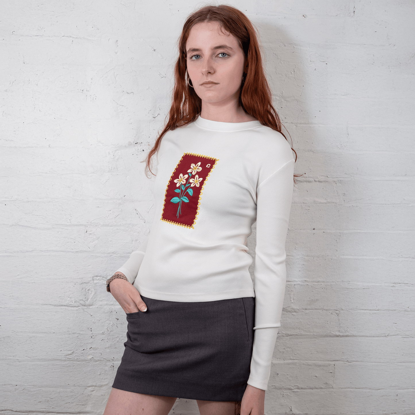 stamp baby tee