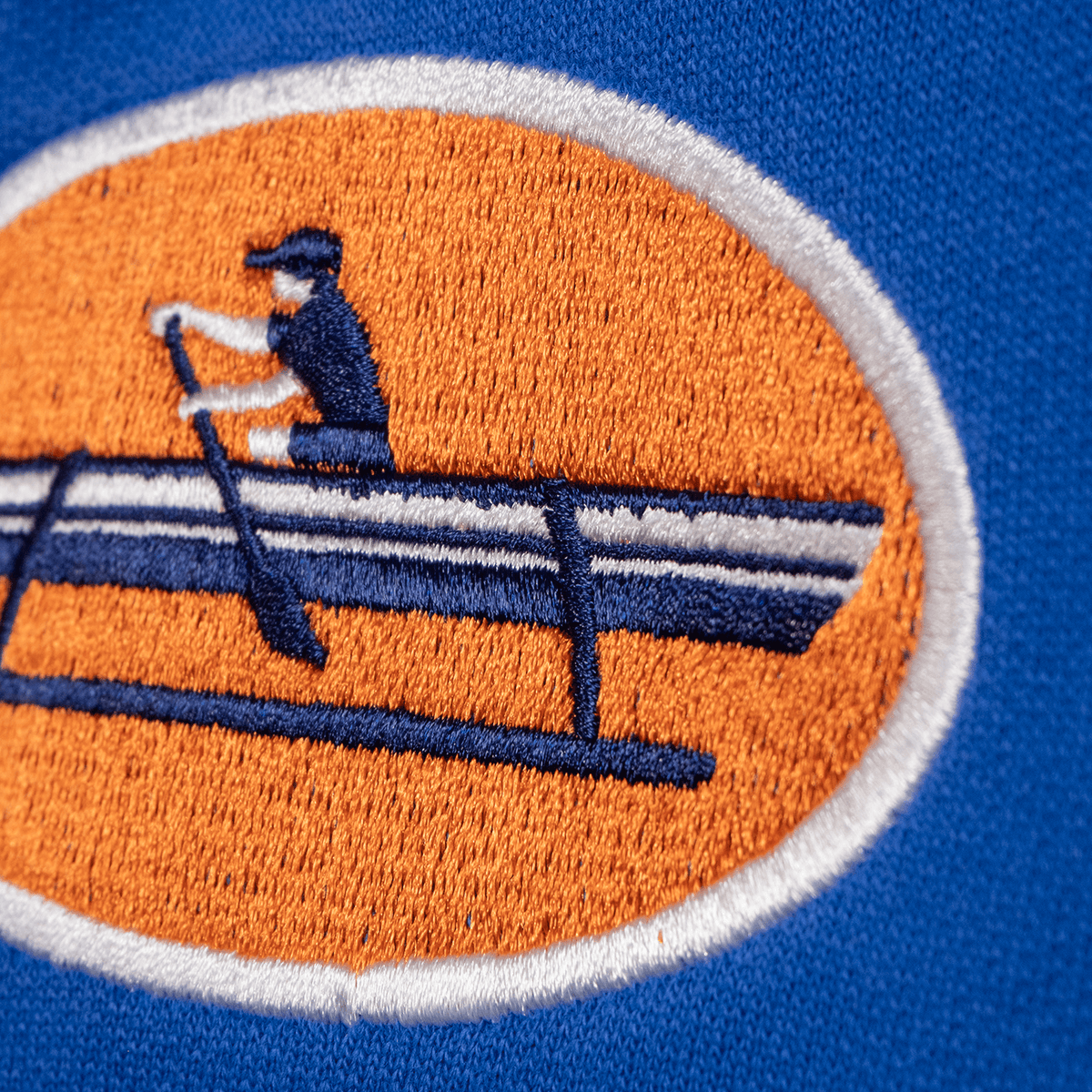 row blue hoodie